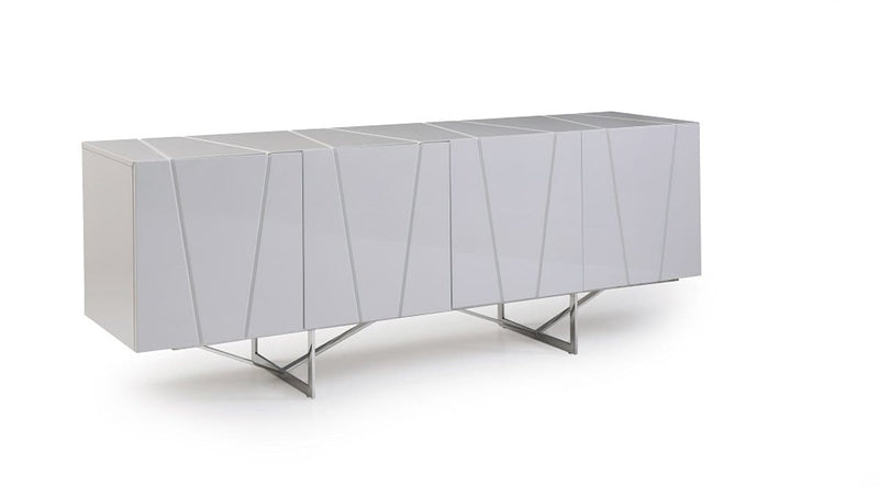 Cabinets White Buffet Cabinet - 28" White High Gloss Buffet HomeRoots