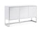 Cabinets White Buffet Cabinet - 60" X 15" X 32" White Stainless Steel Buffet HomeRoots