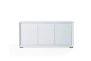 Cabinets White Buffet Cabinet - 61" X 20" X 30" White Stainless Steel Buffet HomeRoots