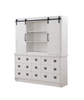 Cabinets White Buffet Cabinet - 68" X 19" X 81" Antique White Hutch And Buffet HomeRoots