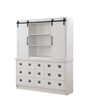 Cabinets White Buffet Cabinet - 68" X 19" X 81" Antique White Hutch And Buffet HomeRoots