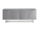 Cabinets White Buffet Cabinet - 79" X 18" X 32" Gray White Metal Buffet HomeRoots