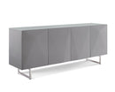 Cabinets White Buffet Cabinet - 79" X 18" X 32" Gray White Metal Buffet HomeRoots