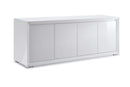 Cabinets White Buffet Cabinet - 80" X 19.5" X 32" White Glass Buffet HomeRoots