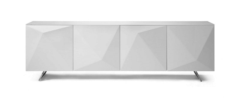 Cabinets White Buffet Cabinet - 94" X 18" X 29" White Glass Buffet HomeRoots