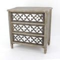 Cabinets Wooden Cabinet - 15" x 32" x 32" Brown, 3 Drawer, Wood, Mirror - Cabinet HomeRoots
