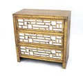 Cabinets Wooden Cabinet - 15" x 32" x 32" Gold, 3 Drawer, Vintage, Wooden - Cabinet HomeRoots