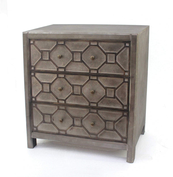 Cabinets Wooden Cabinet - 16" x 30" x 31" Brown, 3 Drawer, Quaint Vintage, Wood - Cabinet HomeRoots