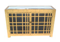 Cabinets Wooden Cabinet - 16" x 48" x 32" Gold, Rustic Lattice, Wood - Cabinet HomeRoots