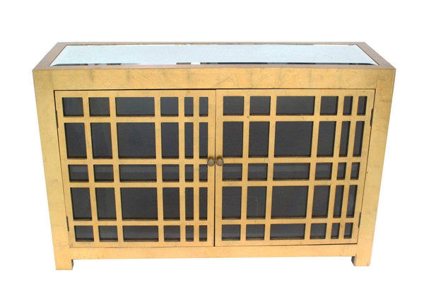 Cabinets Wooden Cabinet - 16" x 48" x 32" Gold, Rustic Lattice, Wood - Cabinet HomeRoots