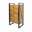 Cabinets Wooden Cabinet - 19'.75" X 14'.75" X 36'.75" Gray Metal, Wood, MDF Metal Accent Cabinet with Drawers HomeRoots