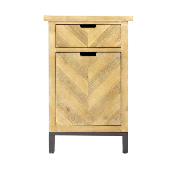 Cabinets Wooden Cabinet - 20" X 15" X 31'.5" Grey Iron, Wood, MDF Cabinet with a Drawer and a Door HomeRoots