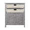 Cabinets Wooden Cabinet - 26'.5" X 15" X 31'.5" Grey Wood, MDF, Water Hyacinth Water Hyacinth Basket, a Door Accent Cabinet HomeRoots
