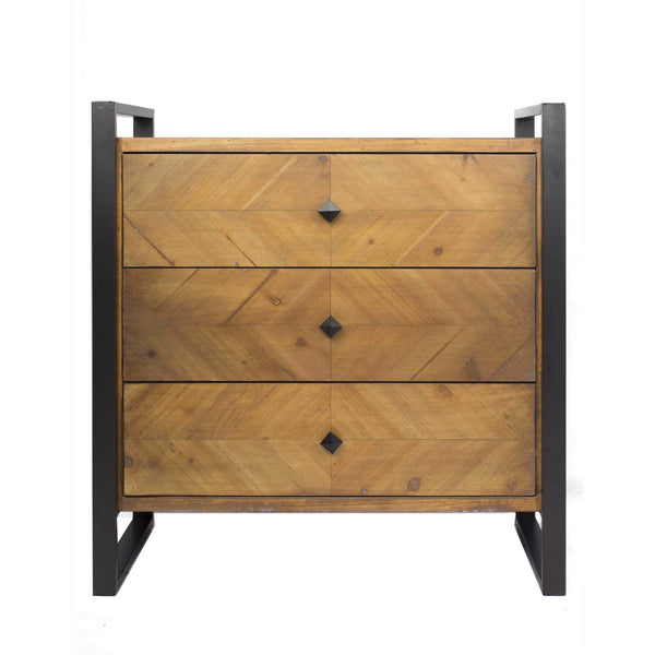 Cabinets Wooden Cabinet - 32" X 14'.75" X 33'.5" Natural, Turquoise Metal, Wood, MDF Accent Cabinet with Drawers HomeRoots