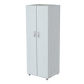 Cabinets Wooden Cabinet - 66.1" White Melamine and Engineered Wood Storage Cabinet HomeRoots