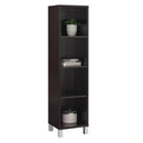 Wooden Cabinet With Four Open Shelves  Coffee Brown