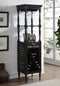 Wooden Wine Cabinet with Spacious Wine Bottle Holder, Antique Black