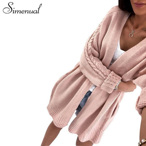 Cable Knit dDesign Sleeves cardigan-grey-One Size-JadeMoghul Inc.