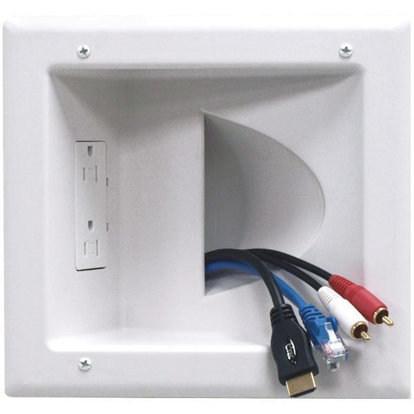 Cables, Connectors & Accessories Recessed Low-Voltage Media Plate with Duplex Receptacle Petra Industries