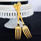 Cake Fork Set - Classic Gold Romance (Pack of 1)-Wedding Cake Accessories-JadeMoghul Inc.