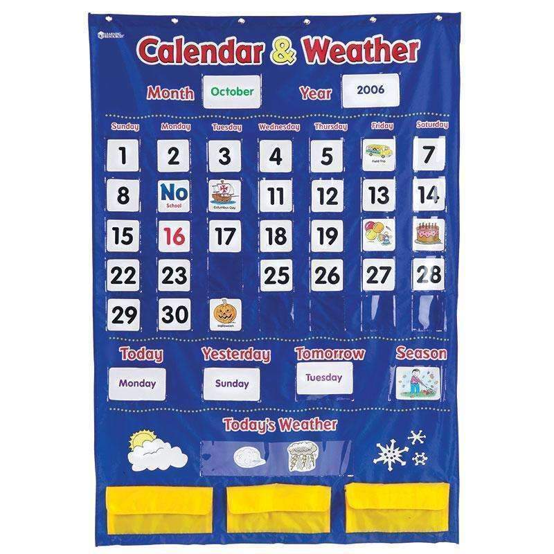 CALENDAR AND WEATHER POCKET CHART-Learning Materials-JadeMoghul Inc.