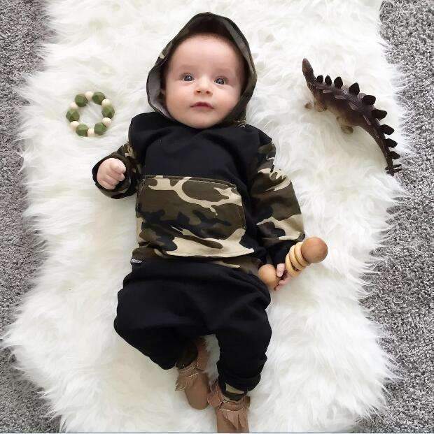 Camouflage Print 2 Piece Pants And Hoodie set-Multi-3M-JadeMoghul Inc.