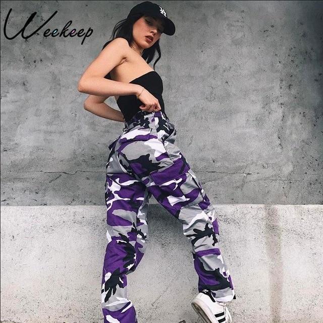 Camouflage Print Casual Cotton Jogger Pants-Purple-L-JadeMoghul Inc.