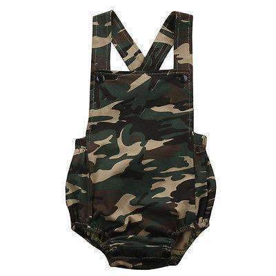 Camouflage Print Cotton Baby Boys/ Girls Jumpsuit-Army Green-0-3 months-JadeMoghul Inc.