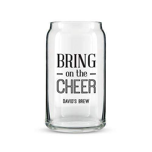 Can Shaped Glass Personalized - Bring on the Cheer Printing Gold (Pack of 1)-Personalized Gifts for Men-Black-JadeMoghul Inc.