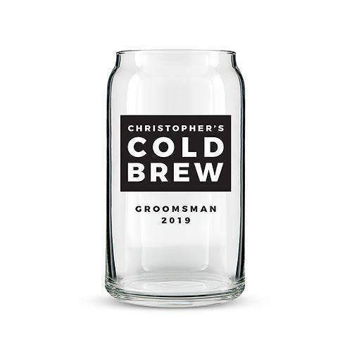 Can Shaped Glass Personalized - Cold Brew Print Harvest Gold (Pack of 1)-Personalized Gifts for Women-Harvest Gold-JadeMoghul Inc.