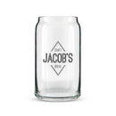 Can Shaped Glass Personalized - Diamond Emblem Printing White (Pack of 1)-Personalized Gifts For Men-Black-JadeMoghul Inc.