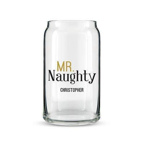 Can Shaped Glass Personalized - Mr. Naughty Printing (Pack of 1)-Personalized Gifts for Men-JadeMoghul Inc.