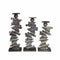 Candle Holder,Grey,Set Of 3-Candleholders-Gray-Metal-JadeMoghul Inc.