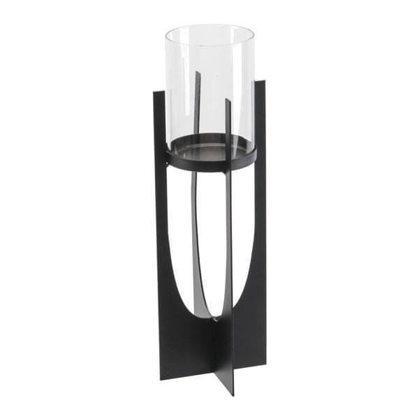 Candle Holders Black Candle Holders - 4.7" X 4.7" X 14.8" Black Steel Candle Holder HomeRoots