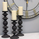 Candle Holders Black Candle Holders - 5.6" X 5.6" X 16" Black Metal  Candlestick HomeRoots