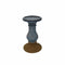 Candle & Votive Holders Pedestal Shape Two Tone Ceramic Candle Holder, Small, Blue and Brown Benzara