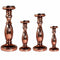 Candleholders Vintage Style 4 Piece Glass Candle Holder, Copper Benzara