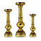 Candleholders Vivacious 3 Piece Glass Candle Holder,  Gold Benzara