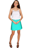 Candy Mint Aria A-Line Skirt - Women-Solid-XS-Mint-JadeMoghul Inc.
