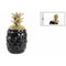 Tropical Pineapple Canister with Gold Lid- Black- Benzara