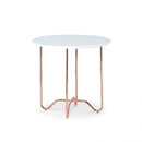 Canty End Table, White & Rose Gold-Side Tables and End Tables-White & Rose Gold-MDF Metal-JadeMoghul Inc.