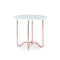 Canty End Table, White & Rose Gold-Side Tables and End Tables-White & Rose Gold-MDF Metal-JadeMoghul Inc.