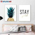 Canvas Painting Pineapple Letter Realistic Style Wall Art Posters And Prints Wall Pictures For Living Room Study Decor-13X18 cm Unframed-2 pcs set-JadeMoghul Inc.