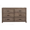 Capacious 6 Drawer Dresser In Mahogany Wood, Brown-Dressers-Brown-Plantation Mahogany Solids & Okoume Veneer-JadeMoghul Inc.