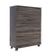 Capacious Gray Finish Chest With 5 Drawers On Metal Glides.-Accent Chests and Cabinets-Gray-METAL WOOD-JadeMoghul Inc.