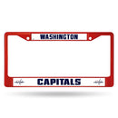 Best License Plate Frame Capitals Red Colored Chrome Frame
