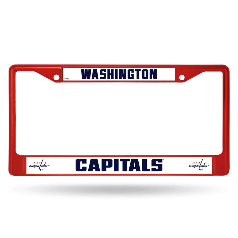 Best License Plate Frame Capitals Red Colored Chrome Frame