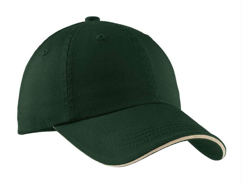 Caps Port Authority Sandwich Bill Cap with Striped Closure.  C830 Port Authority