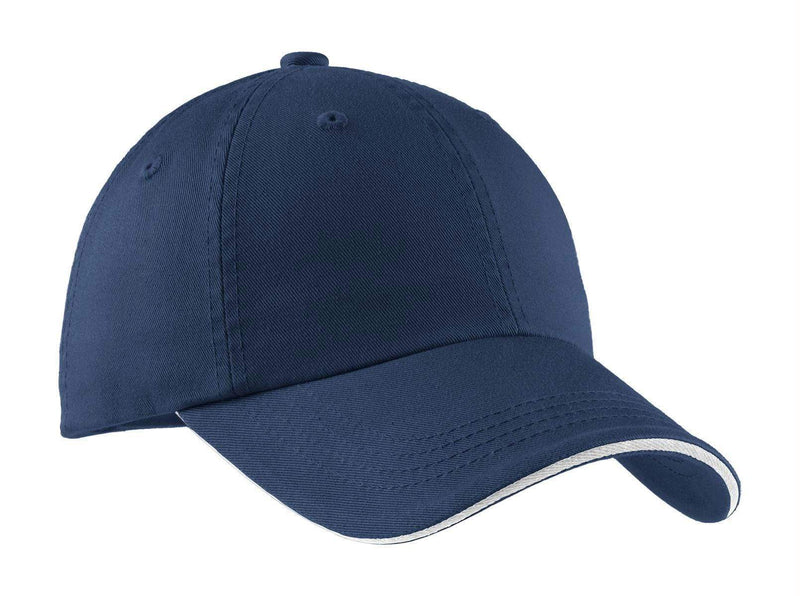 Caps Port Authority Sandwich Bill Cap with Striped Closure.  C830 Port Authority