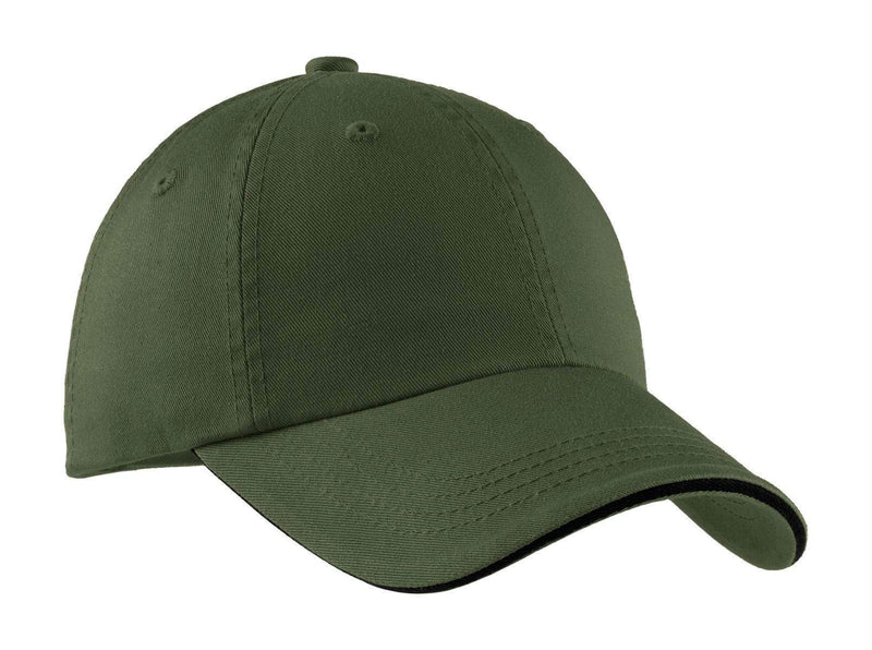 Caps Port Authority Sandwich Bill Cap with Striped Closure.  C830 Port Authority